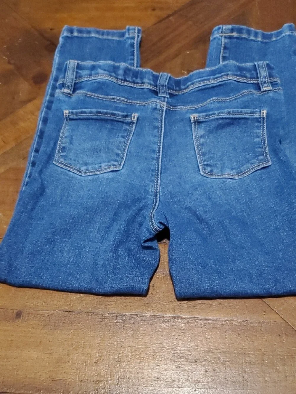 Kids High-Rise Blue Button-Front Denim Jeans
